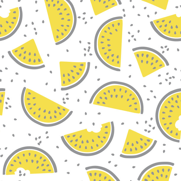 西瓜无缝花纹，颜色灰黄相间图片下载
