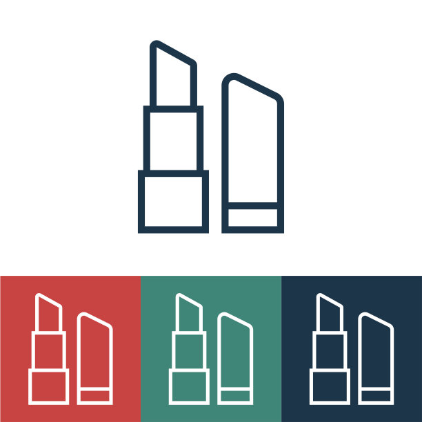 线性矢量图标与口红图片下载