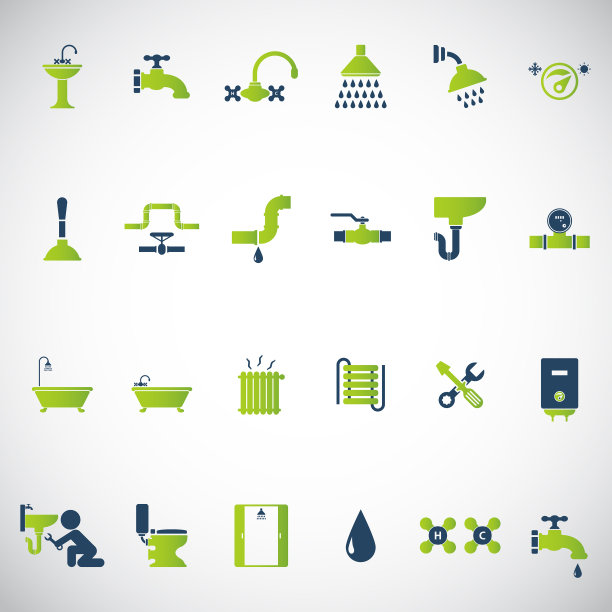 水管图标套装图片下载