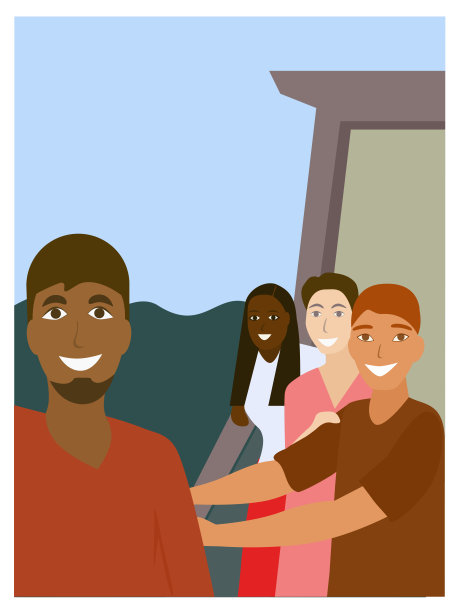 朋友们在自拍。图片下载