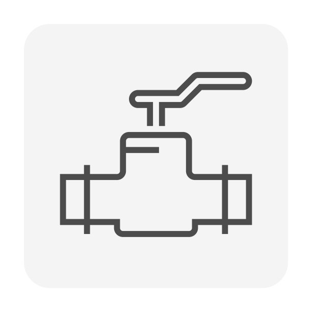 控制阀和管道矢量图标。图片下载