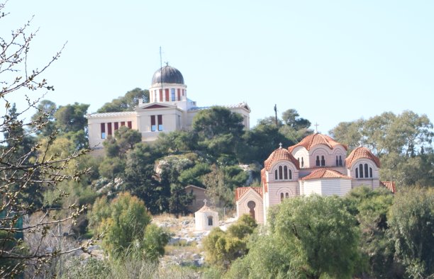 雅典山上的教堂图片下载