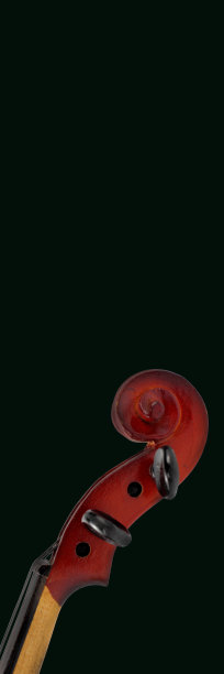 小提琴指板上的黑色背景，垂直飞行或旗帜概念的古典音乐。图片下载