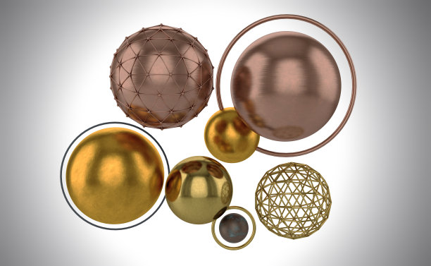 一组不同的纹理，颜色和形状的球体在白色背景上。图片下载