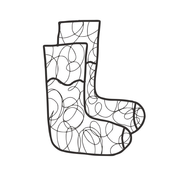 温暖的袜子。Vector休闲鞋系列。图片下载