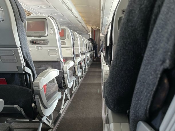 大流行期间的飞机过道图片下载