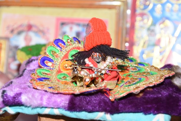 美丽的景象，主奎师那神像在印度的寺庙图片下载