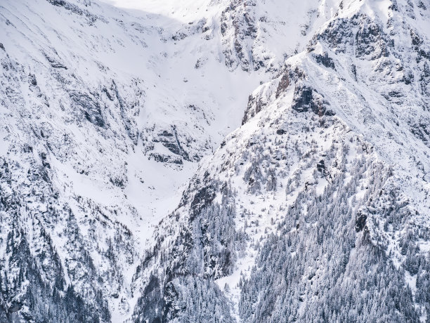冬天的景色，山峰被雪覆盖。美丽的景色与布加勒斯特山脉的一部分，在罗马尼亚喀尔巴阡山脉。图片下载