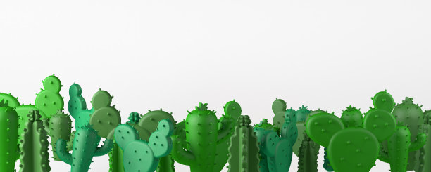 白色背景上的仙人掌。3 d演示。图片下载