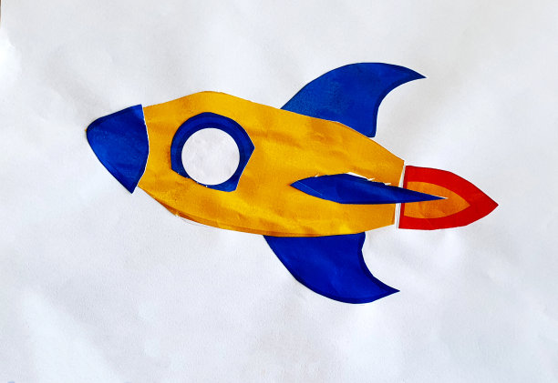 儿童创意火箭造型纸质贴花图片下载