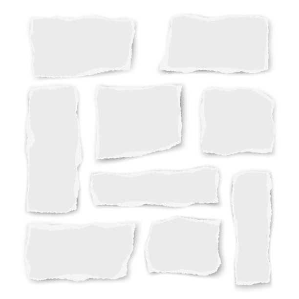 套纸不同形状和方向的边角料孤立在白色背景上。矢量插图。图片下载