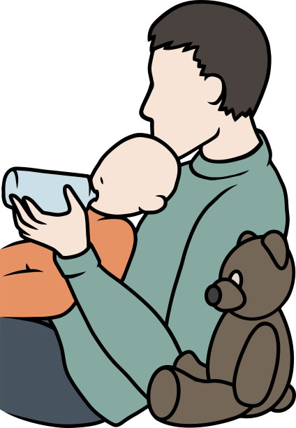 爸爸用奶瓶喂婴儿图片下载