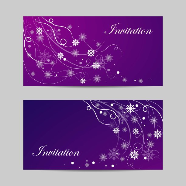 美丽的冬季横幅与雪花和漩涡图片下载