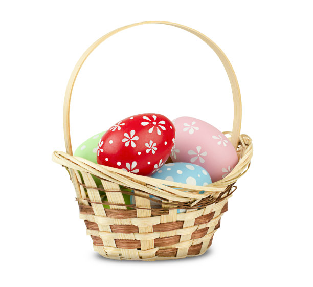 装复活节彩蛋的篮子图片下载