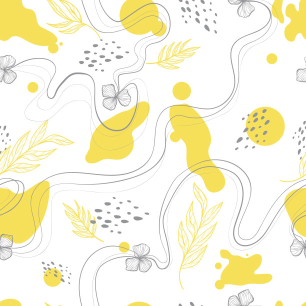 现代抽象无缝模式与手绘纹理，斑点和笔触。手绘各种形状和涂鸦对象。时尚repeted背景。图片下载