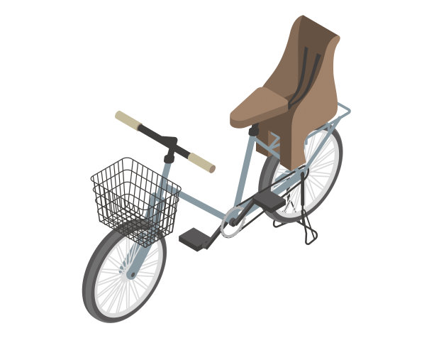 等距插图_儿童携带自行车2图片下载