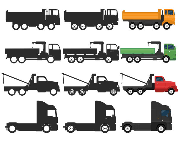 类型的汽车。运输设计在白色背景，矢量插图。收集汽车图标集。汽车图标矢量标志模板。图片下载