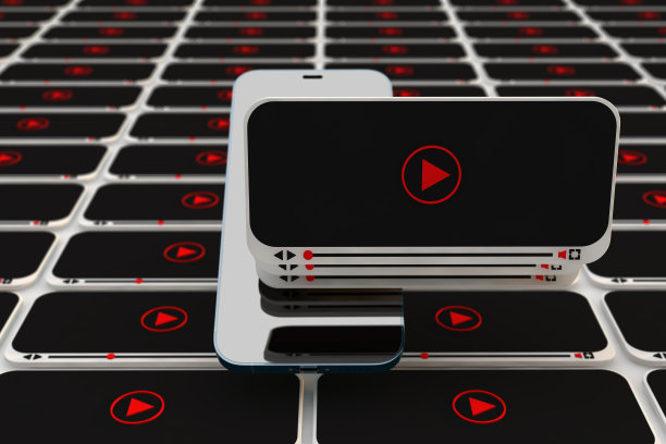 youtube视频概念界面。智能手机视频播放器。三维渲染图片下载