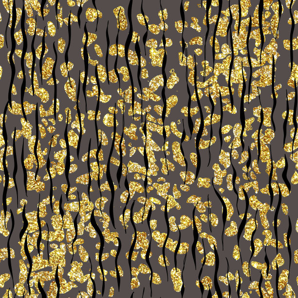 动物印花装饰复古风格辉光闪闪无缝图案图片下载