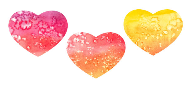 水彩纹理的心图片下载