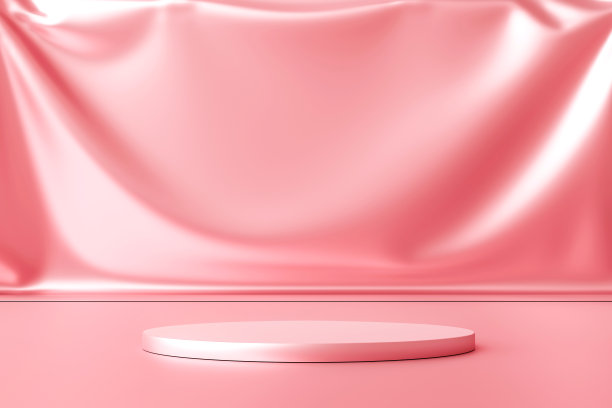 奢侈的粉红色产品背景站或讲台底座上的广告展示与空白背景。3 d渲染。图片下载