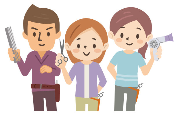 男性和女性美容师的插图图片下载