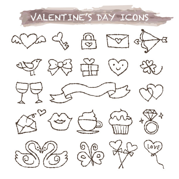 情人节元素图标集图片下载