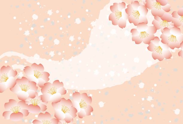 樱花盛开-日本风格的粉色背景图片下载