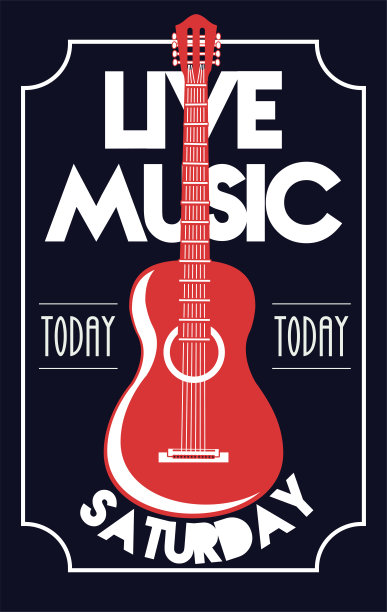 现场音乐节字体海报与吉他图片下载