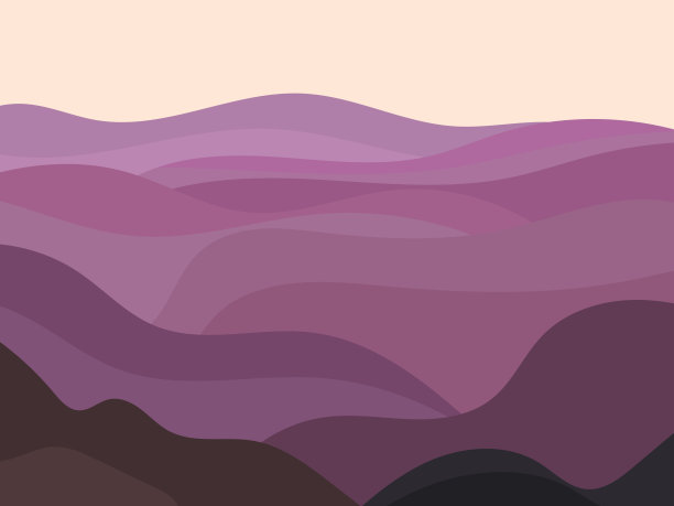 极简风格的波浪景观。与山景观。波西米亚风格的装饰印刷品，海报和室内设计。中世纪现代装饰。潮流的风格。矢量图图片下载