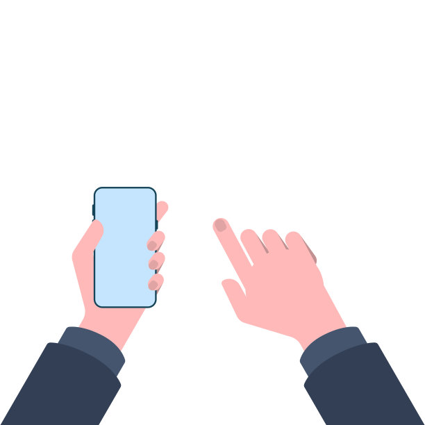 手持智能手机孤立在白色背景的说明。图片下载