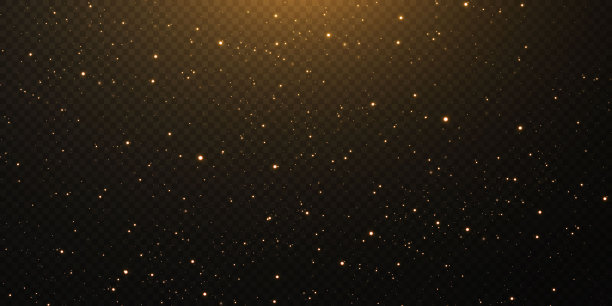 圣诞落下金色的彩灯。魔法抽象金粉和眩光图片下载