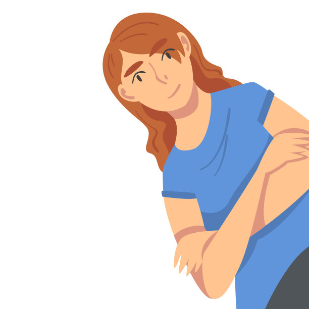 微笑的女人看着相机从上方矢量插图图片下载