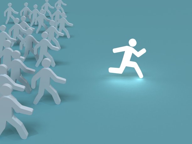 竞争领导不同脱颖而出的人胜出图片下载