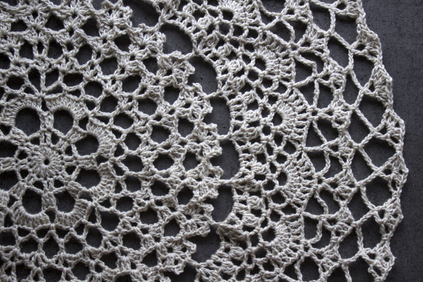 钩针编织桌垫特写图片下载
