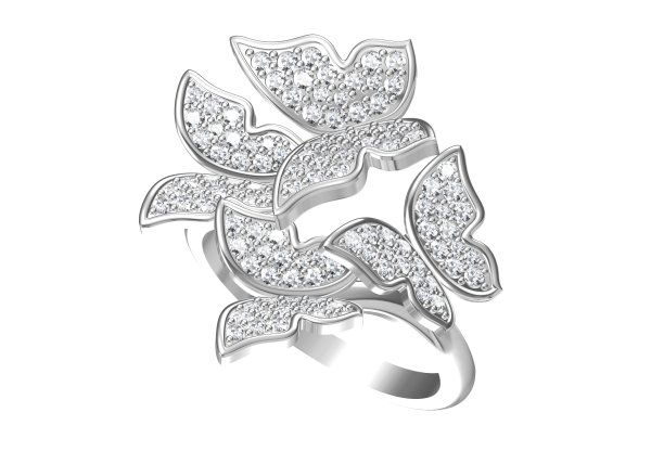 白色背景上的结婚戒指。3d渲染图片下载