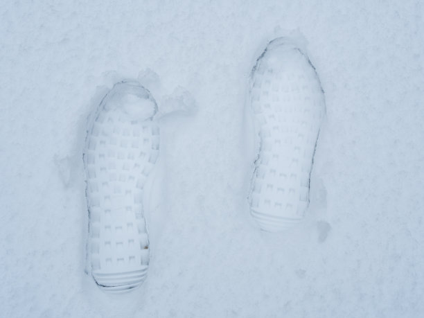 雪道上的新脚印图片下载