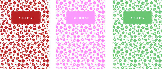 一套抽象的现代封面设计与花卉图案。设计书籍，传单，横幅，小册子，背景和笔记本。图片下载