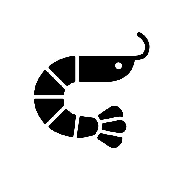 虾矢量字形图标。快餐的迹象图片下载