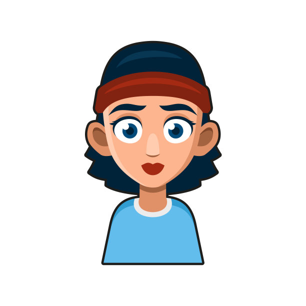 可爱美丽的女孩阿凡达角色。年轻女性卡通风格的用户图标图片下载