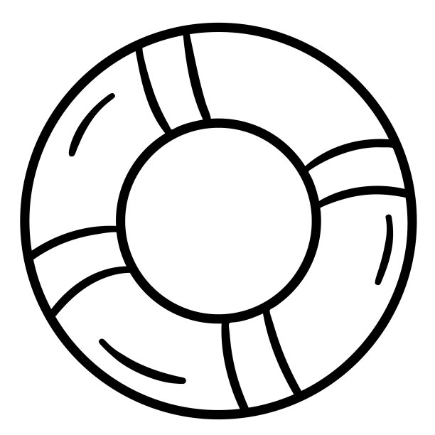 救生圈图标标志矢量符号。救生员图标。救生圈线设计。黑色轮廓孤立在白色背景上。程式化的简单矢量股票插图。图片下载