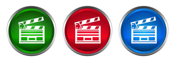 电影剪辑图标最高圆形按钮设置设计插图图片下载