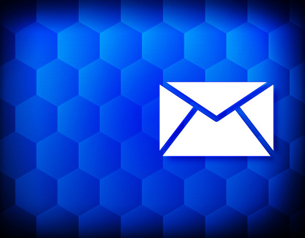 电子邮件图标六边形创意抽象蓝色背景无缝六边形插画设计图片下载