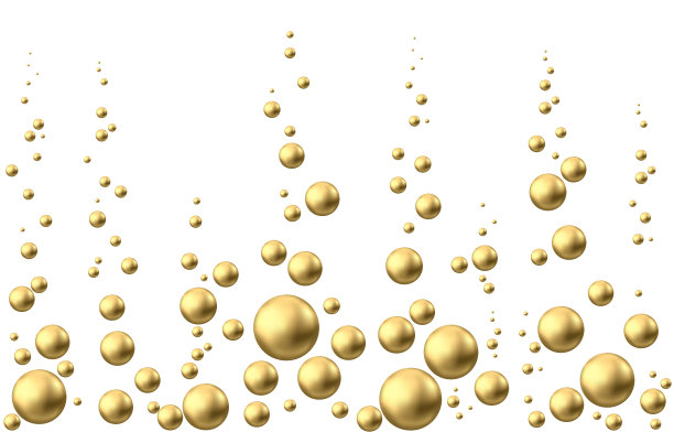 金色球体或石油泡沫孤立在白色背景上。图片下载