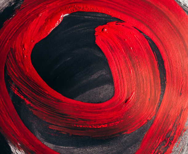 背景照片的油画画笔在黑色帆布上的笔触。图片下载