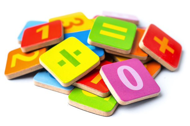 数学数字彩色上白底，教育研究数学学习教概念图片下载