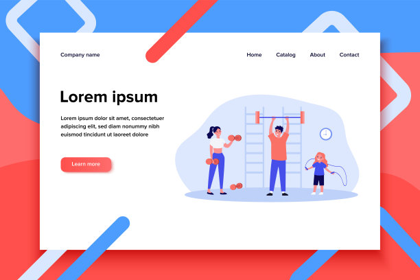 幸福家庭在健身房锻炼图片下载