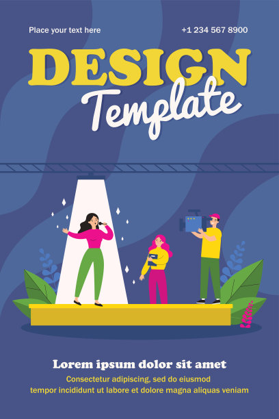 女歌手在镜头前唱歌图片下载