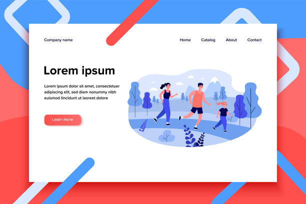 快乐家庭户外慢跑图片下载