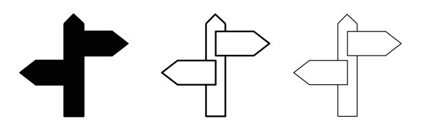 不同厚度的标志图标设置。现代路牌的轮廓。图片下载